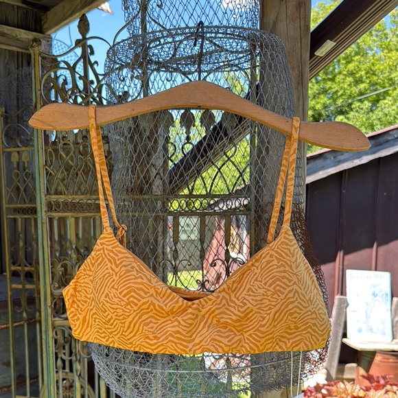 Andie The Molokai Rust Orange Zebra Print Swim Top Large NWT - Picture 1 of 5
